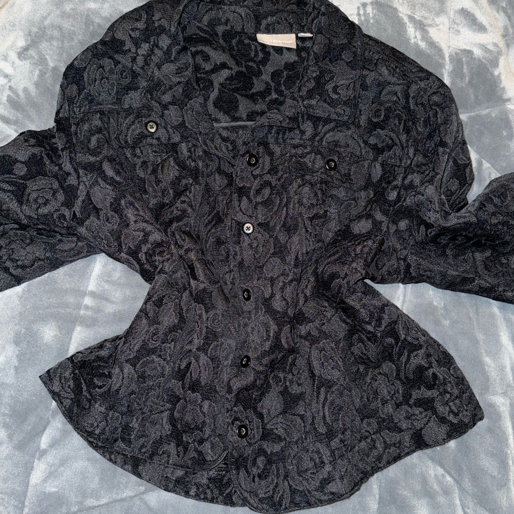 Croft & Barrow Black Floral Jacket